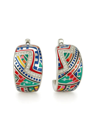 Enamel Geometric Earrings - Miora