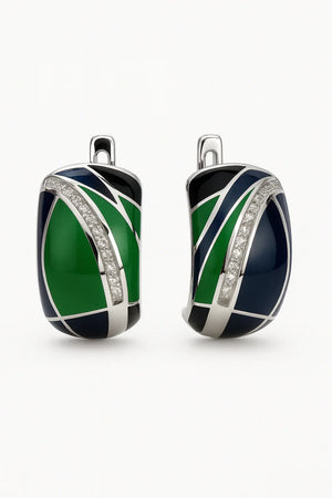 Enamel Geometric Earrings - Miora