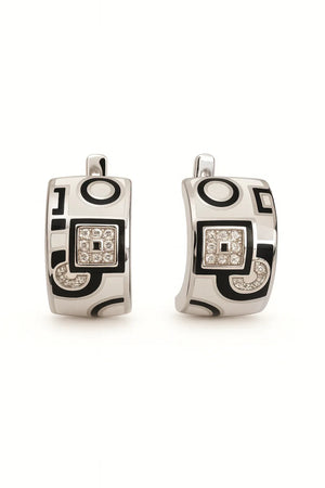 Enamel Geometric Earrings - Miora