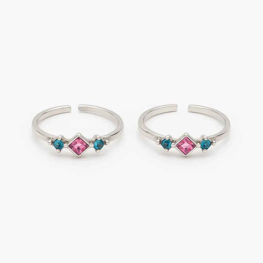 Womens Multicolour Gemstone Toe Ring