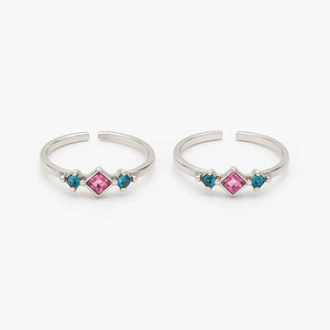 Womens Multicolour Gemstone Toe Ring