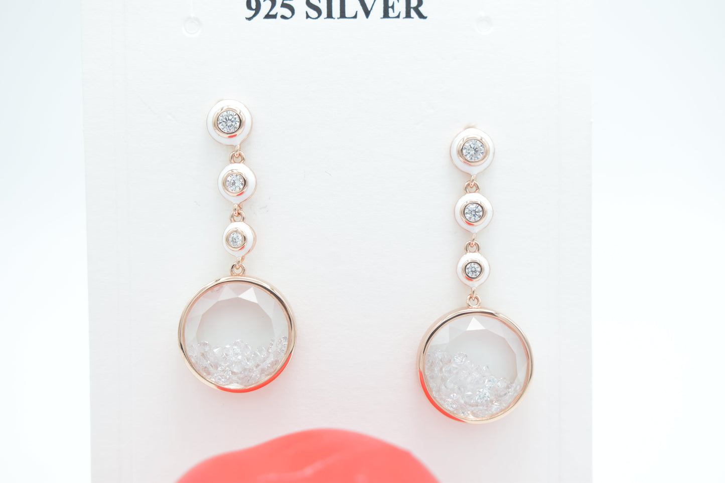 Floating Crystal Dome Drop Earrings