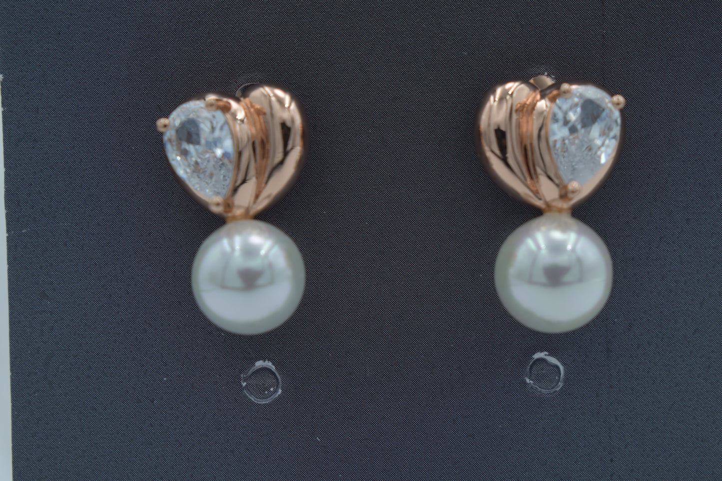 Teardrop Crystal and Pearl Stud Earrings