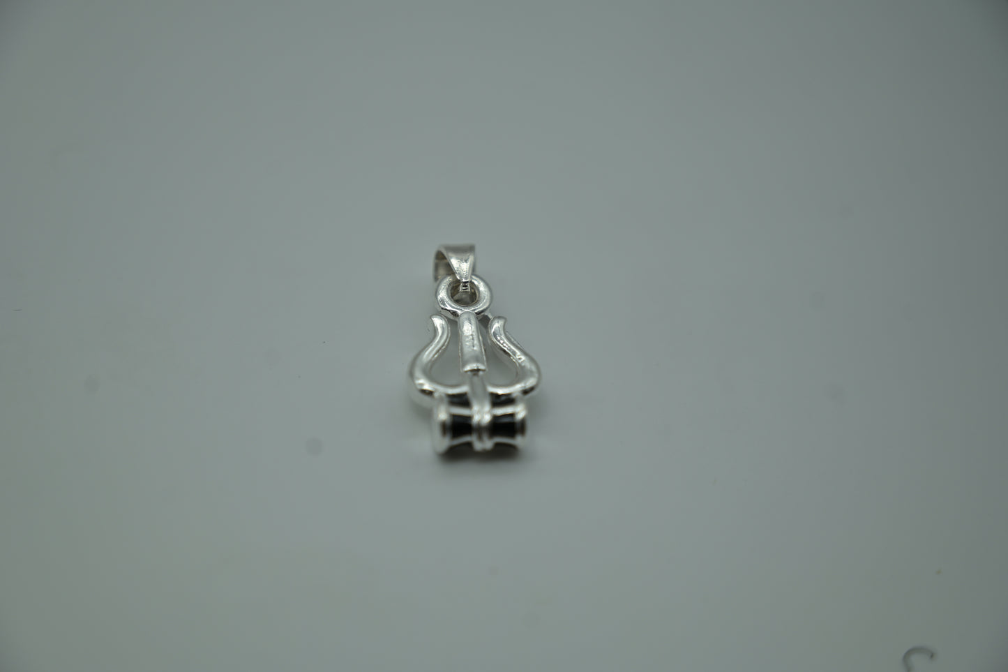 Sterling Silver Trishul Damru Pendant