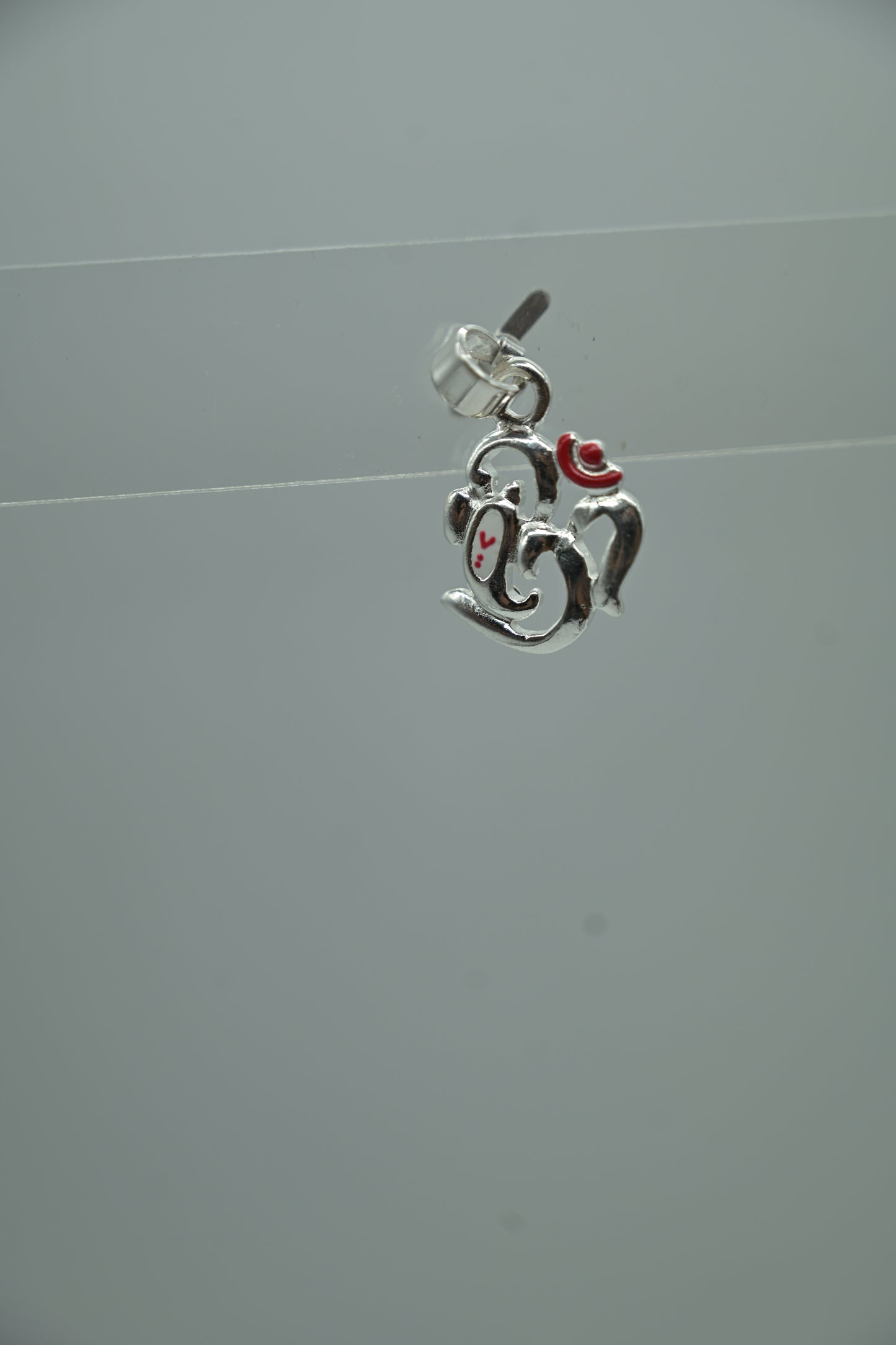 Sterling Silver Om with Ganesha Face Pendant