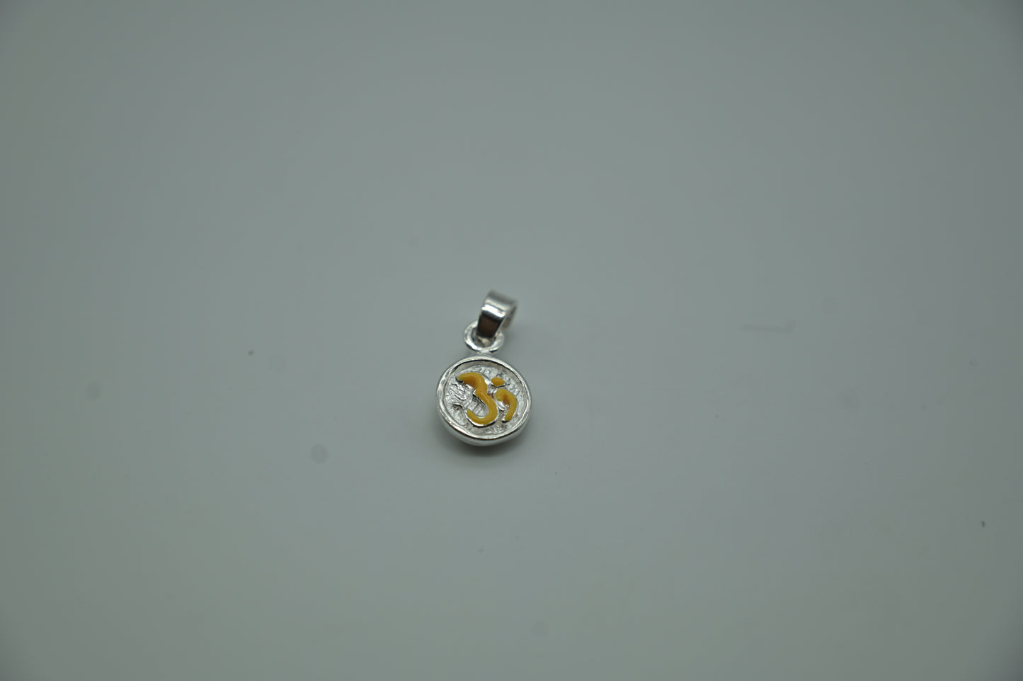 Sterling Silver Round Om Pendant