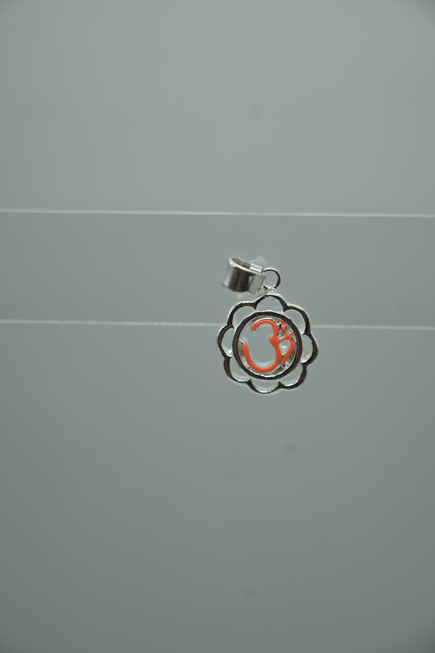 Sterling Silver Lotus Om Pendant