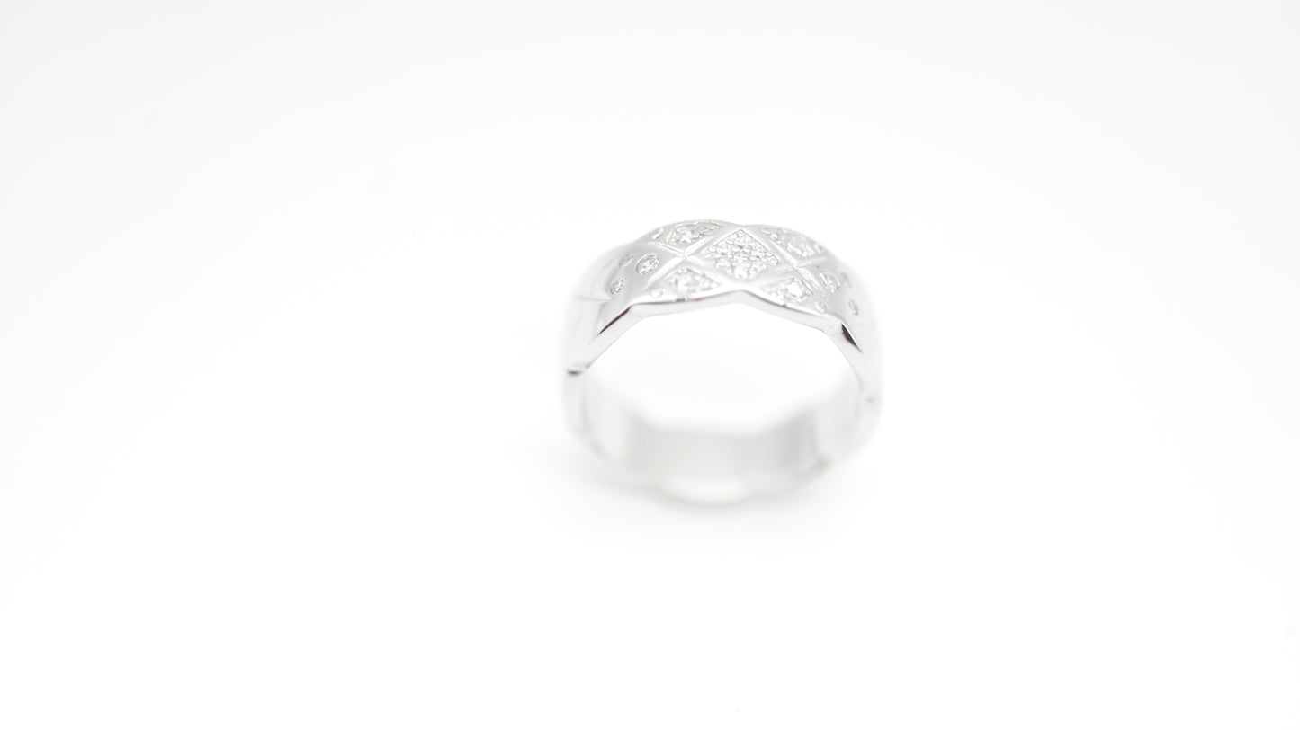 Sterling Silver Geometric Diamond-Cut Ring | 5.91g