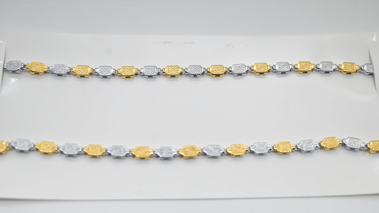 Sterling Silver Two-Tone Box Link Chain