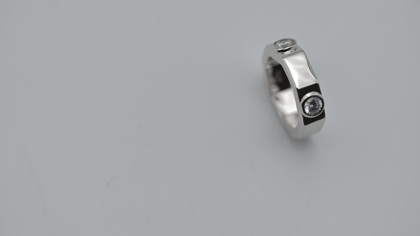 Sterling Silver Geometric Band Ring