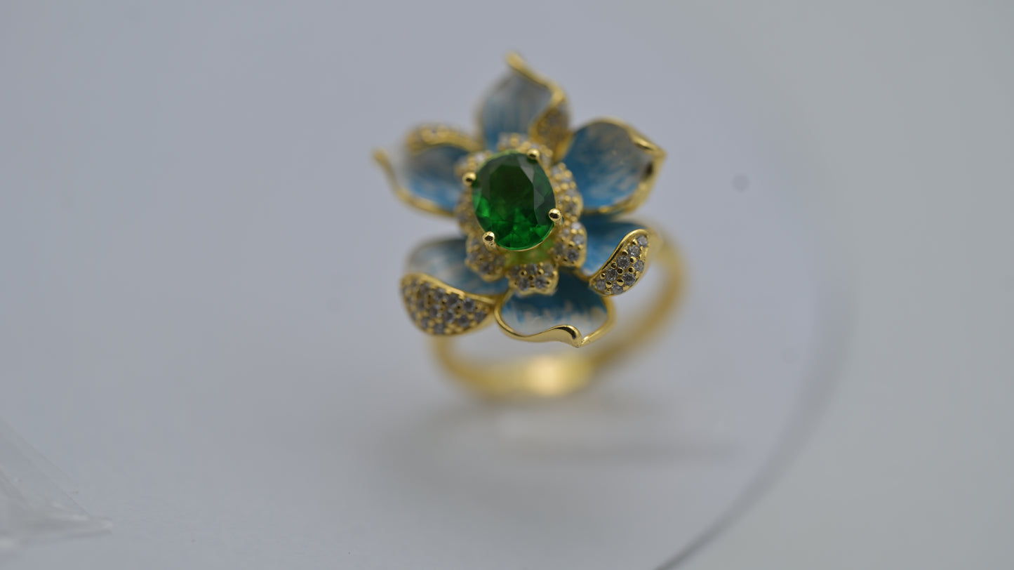 Sterling Silver Lotus Bloom Statement Ring