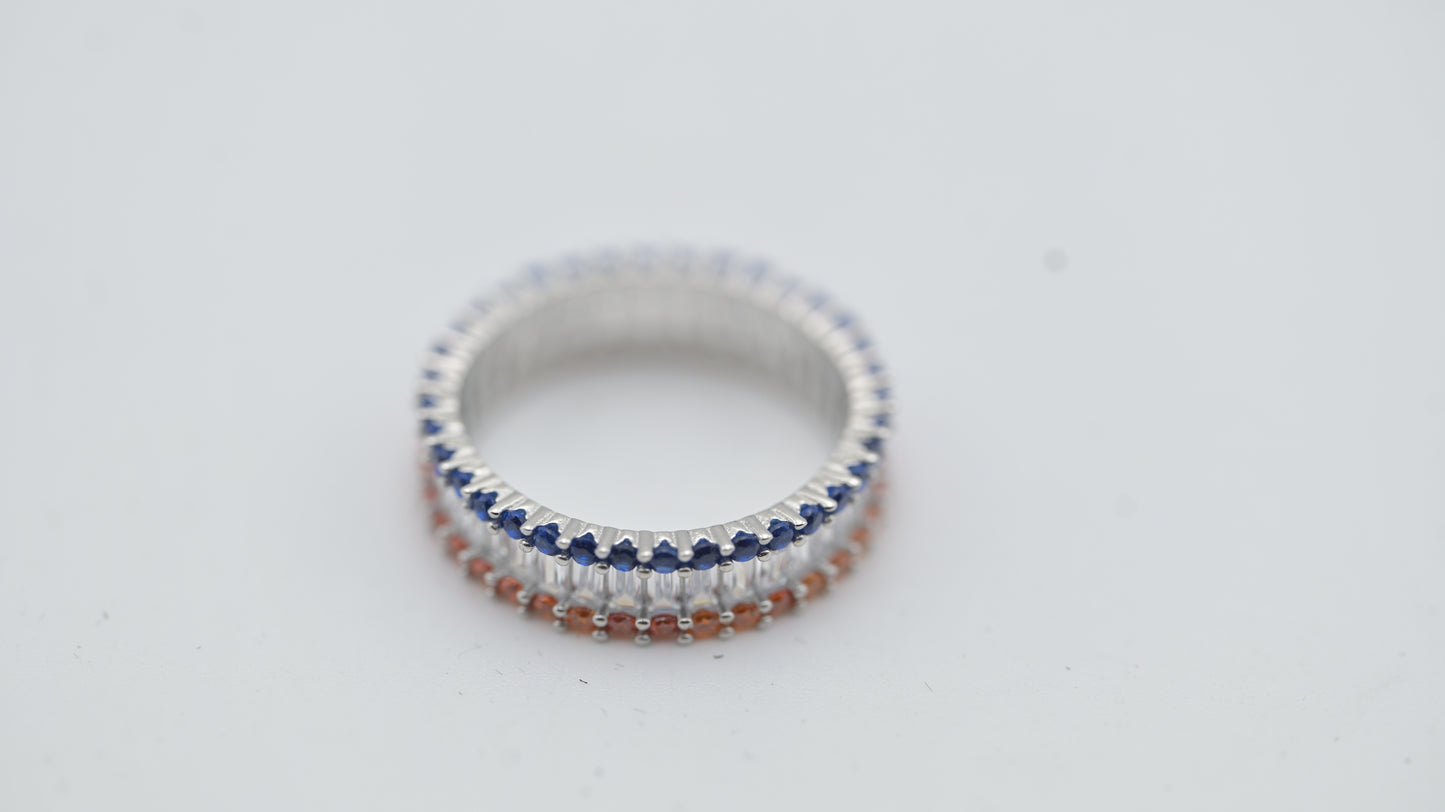 Sterling Silver Dual Tone Eternity Band Ring
