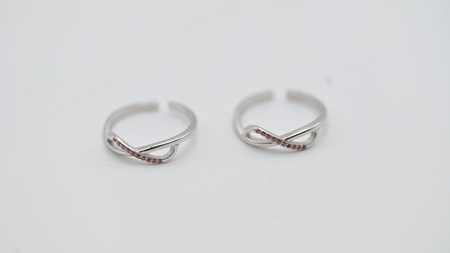 Sterling Silver Criss-Cross Toe Rings