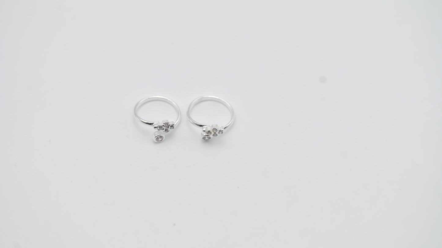 Miora 925 Sterling Silver Criss-Cross Toe Rings