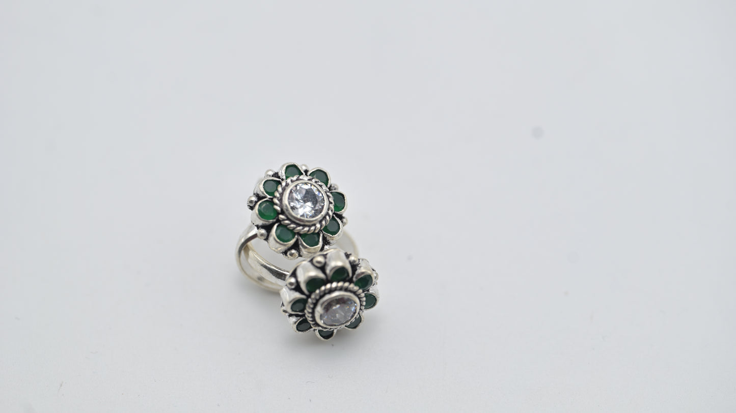Sterling Silver Floral Toe Rings