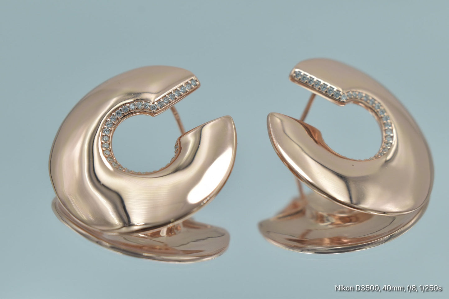 Rose Gold Contemporary Hoops