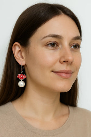 Enamel Pearl Dangle - Miora
