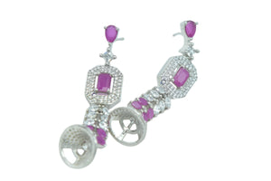 Pink Stone Drop Earrings - Miora