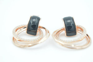 Rose Gold Triple Hoop Earrings - Miora