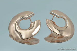 Rose Gold Abstract Hoop Earrings - Miora