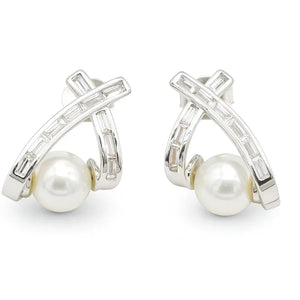 Pearl Cross Earrings - Miora