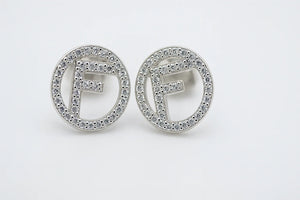 Brand inspired F Zirconia Stud Earrings - Miora
