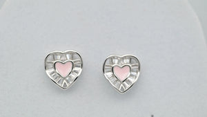 Pink Heart CZ Earrings - Miora