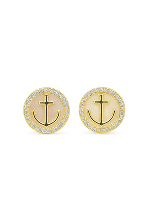 Anchor Stud Earrings | Mother of Pearl - Miora