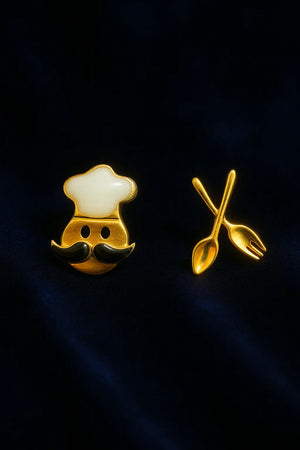 Chef & Cutlery Mismatched Stud Earrings - Miora