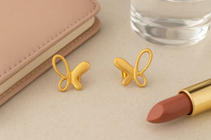 Butterfly Stud Earrings | Gold Polish - Miora