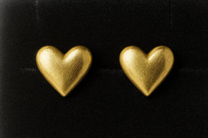 Heart Stud Earrings | Gold Polish - Miora