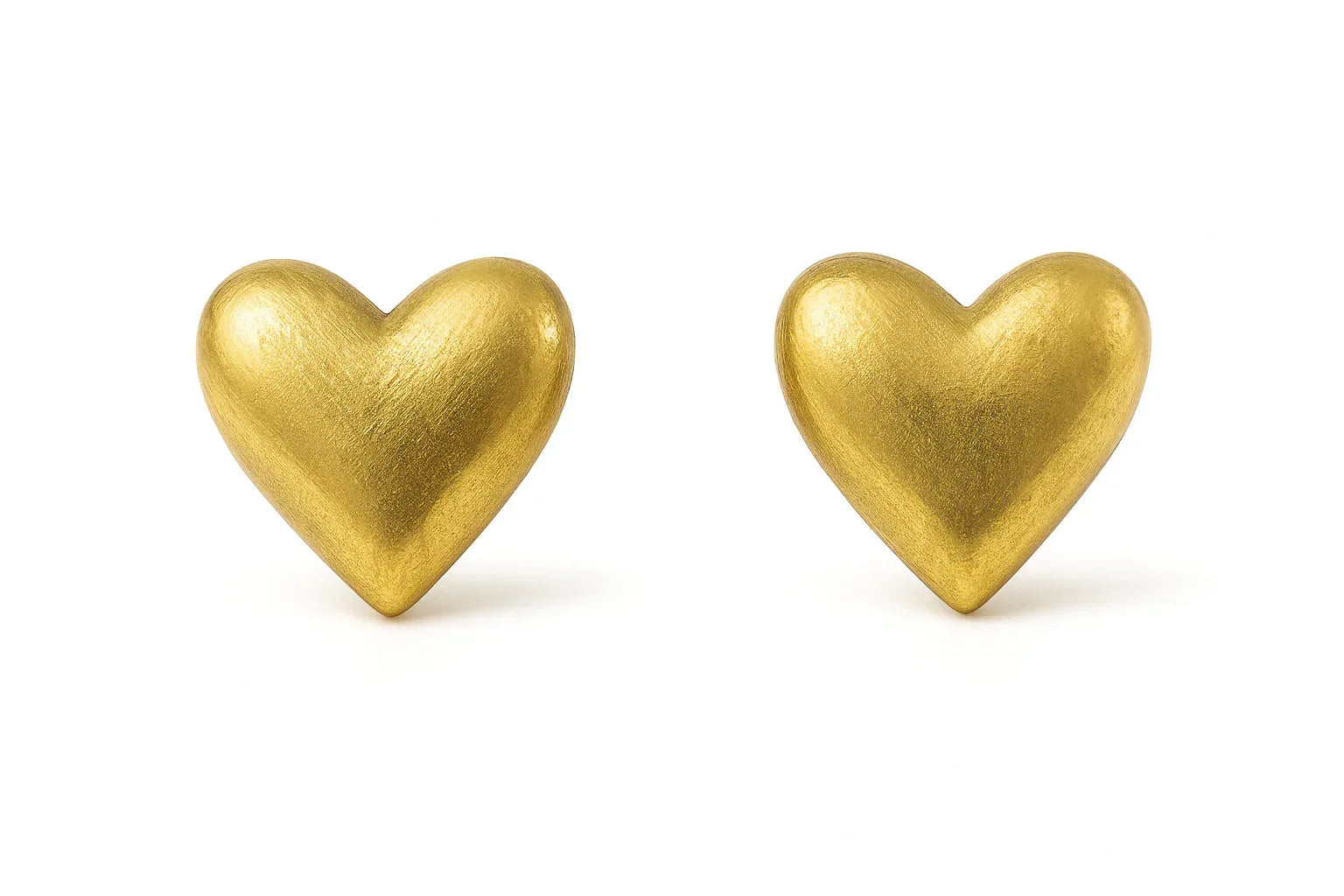 Heart Stud Earrings | Gold Polish - Miora