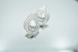 Pear Drop Halo Earrings - Miora