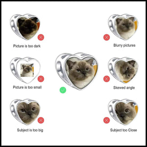 Crown Heart Photo Charm