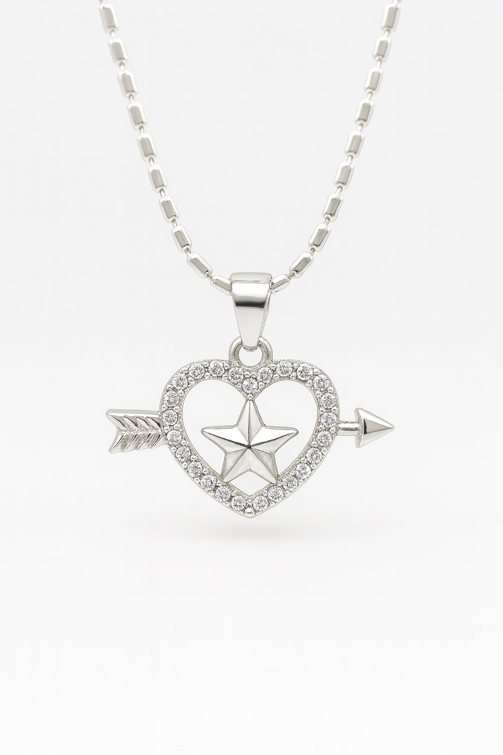 Heart & Star Arrow Pendant