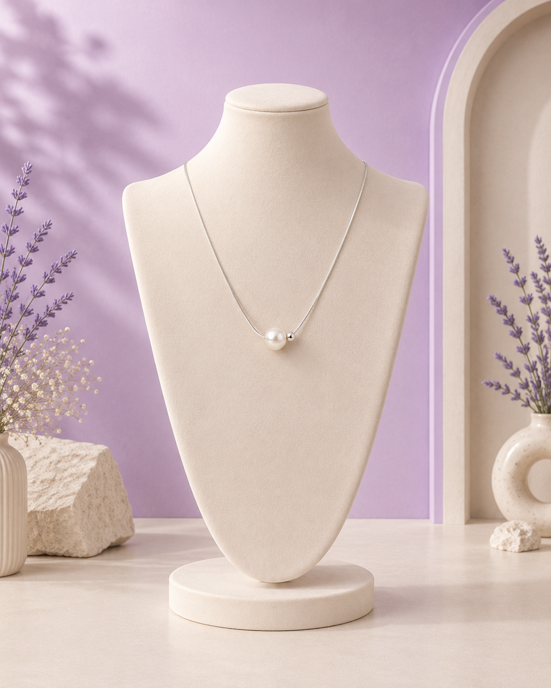 Minimal Pearl Bead Necklace