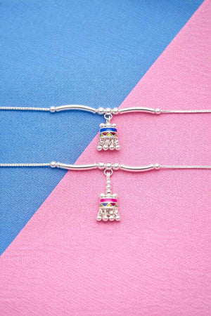 Minimal Dhol Charm Anklet