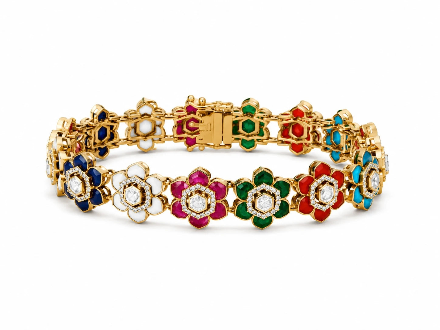 Navratna Floral Bracelet