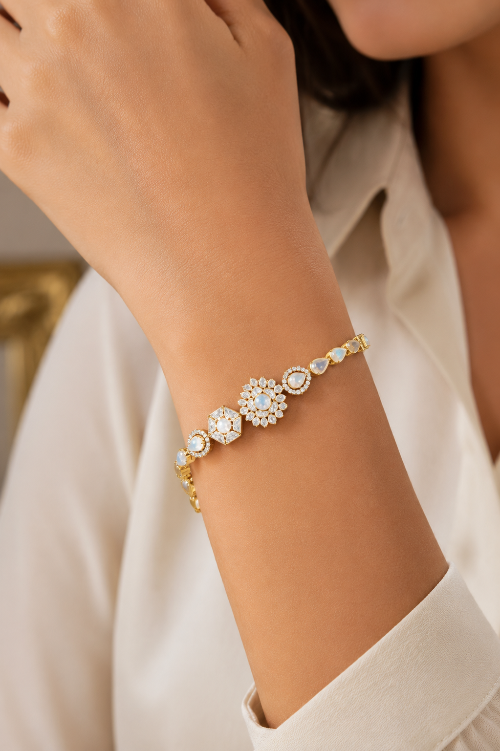 Sunflower Polki Bracelet