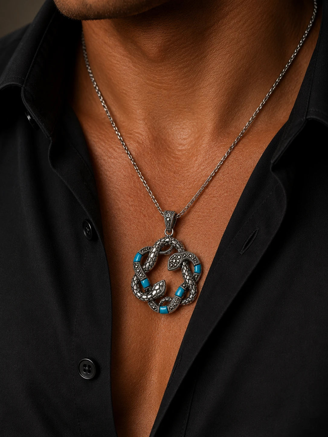Turquoise Snake Pendant