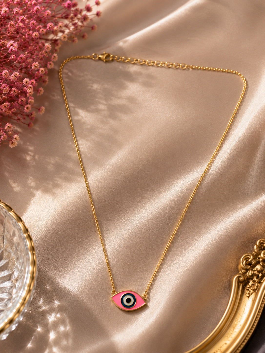 Pink Evil Eye Necklace