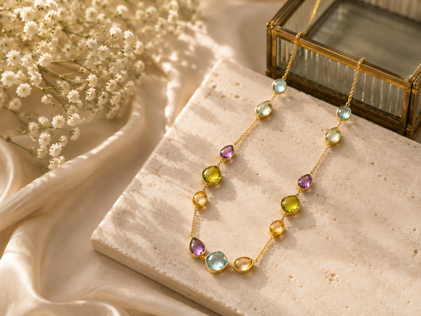 Amethyst,Citrine Amethyst Citrine Necklace