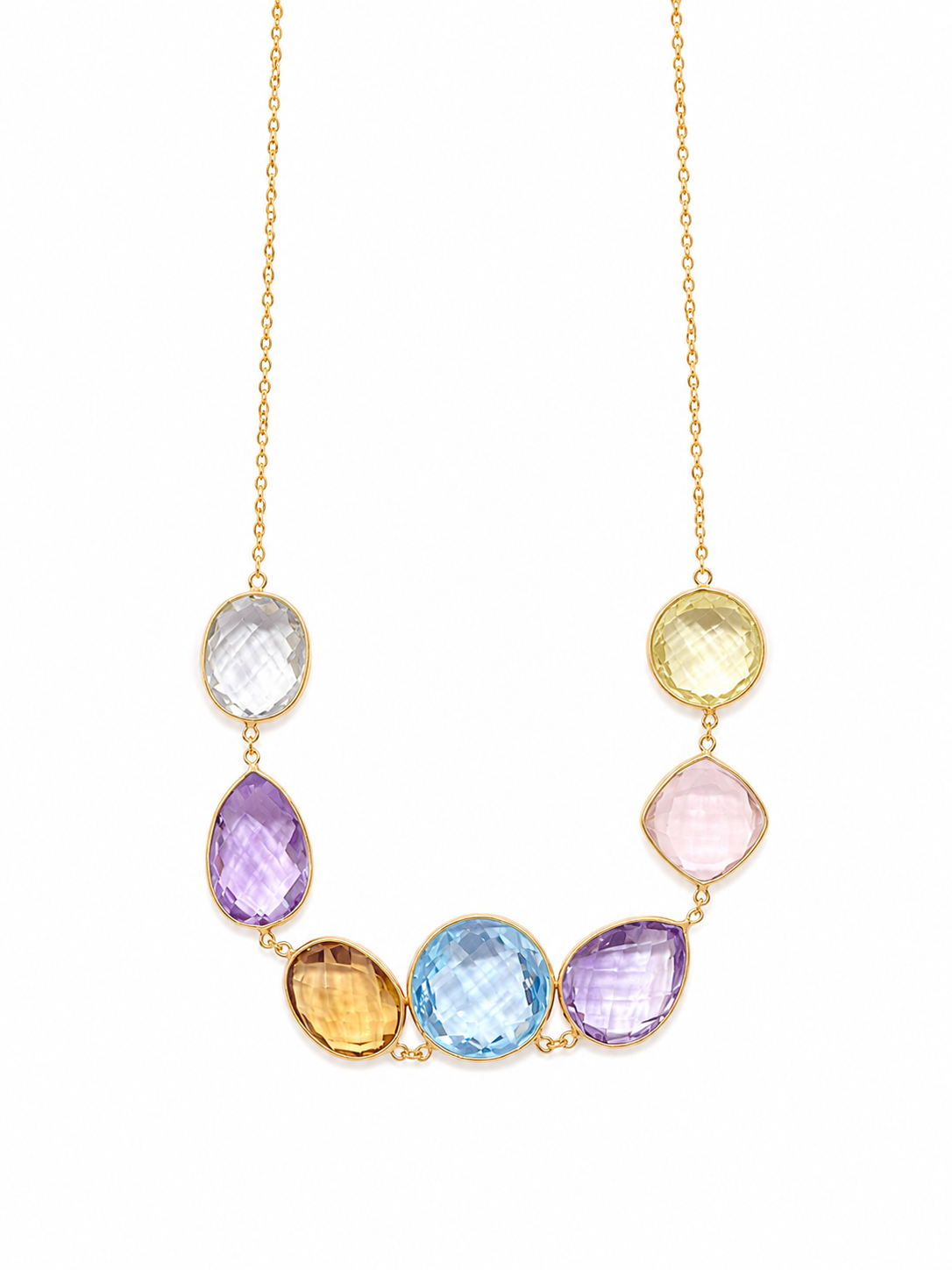 Amethyst,Citrine Amethyst Teardrop Necklace