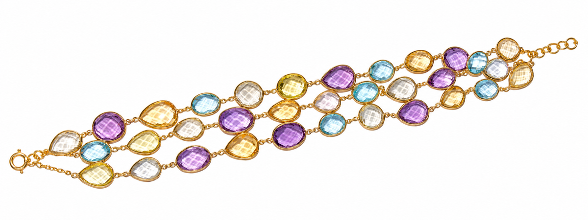 Layered Multi-Gem Bracelet