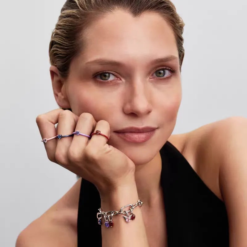 Blue Heart Shape Zircon Ring