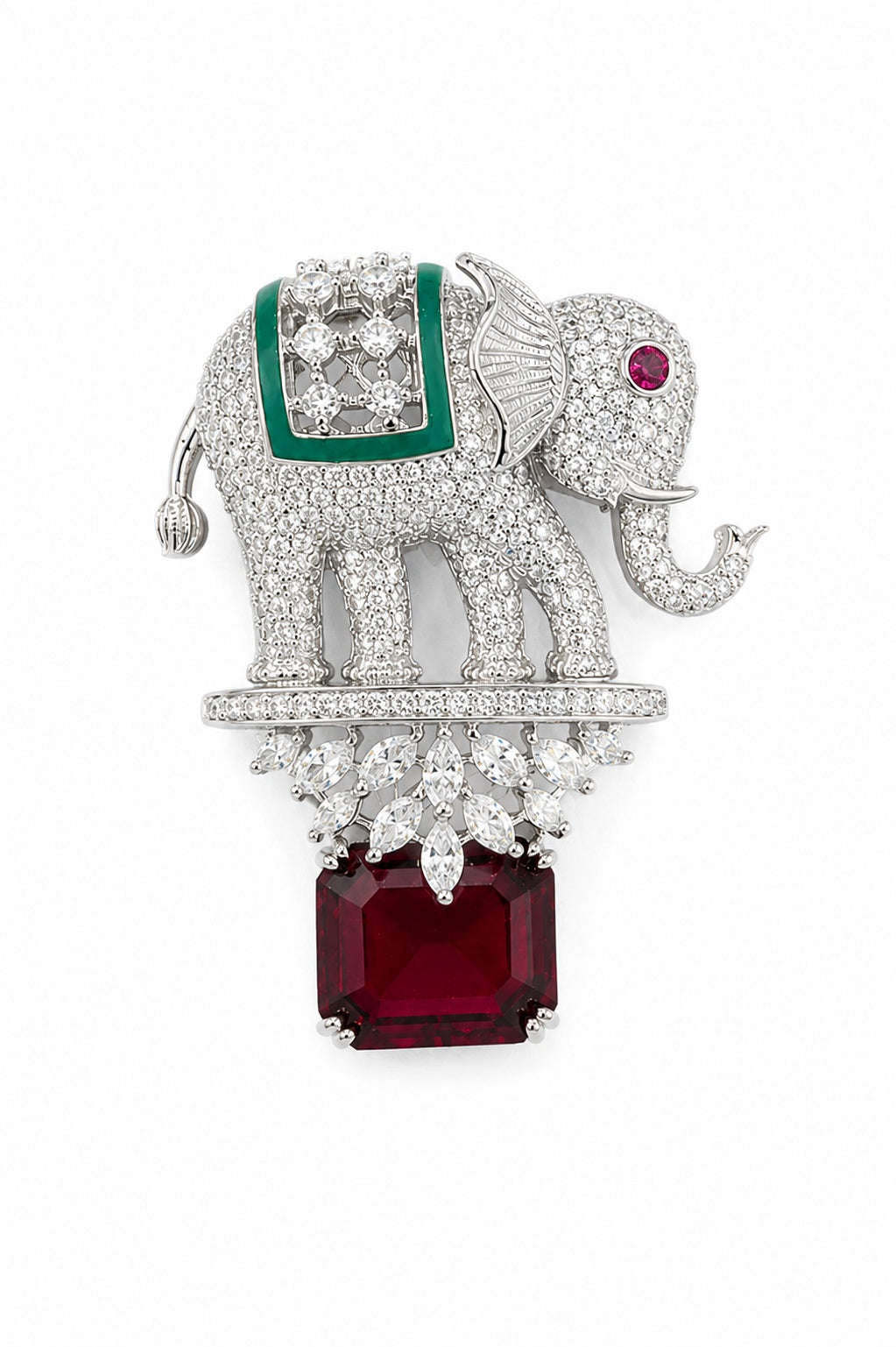 Elephant Ruby Brooch