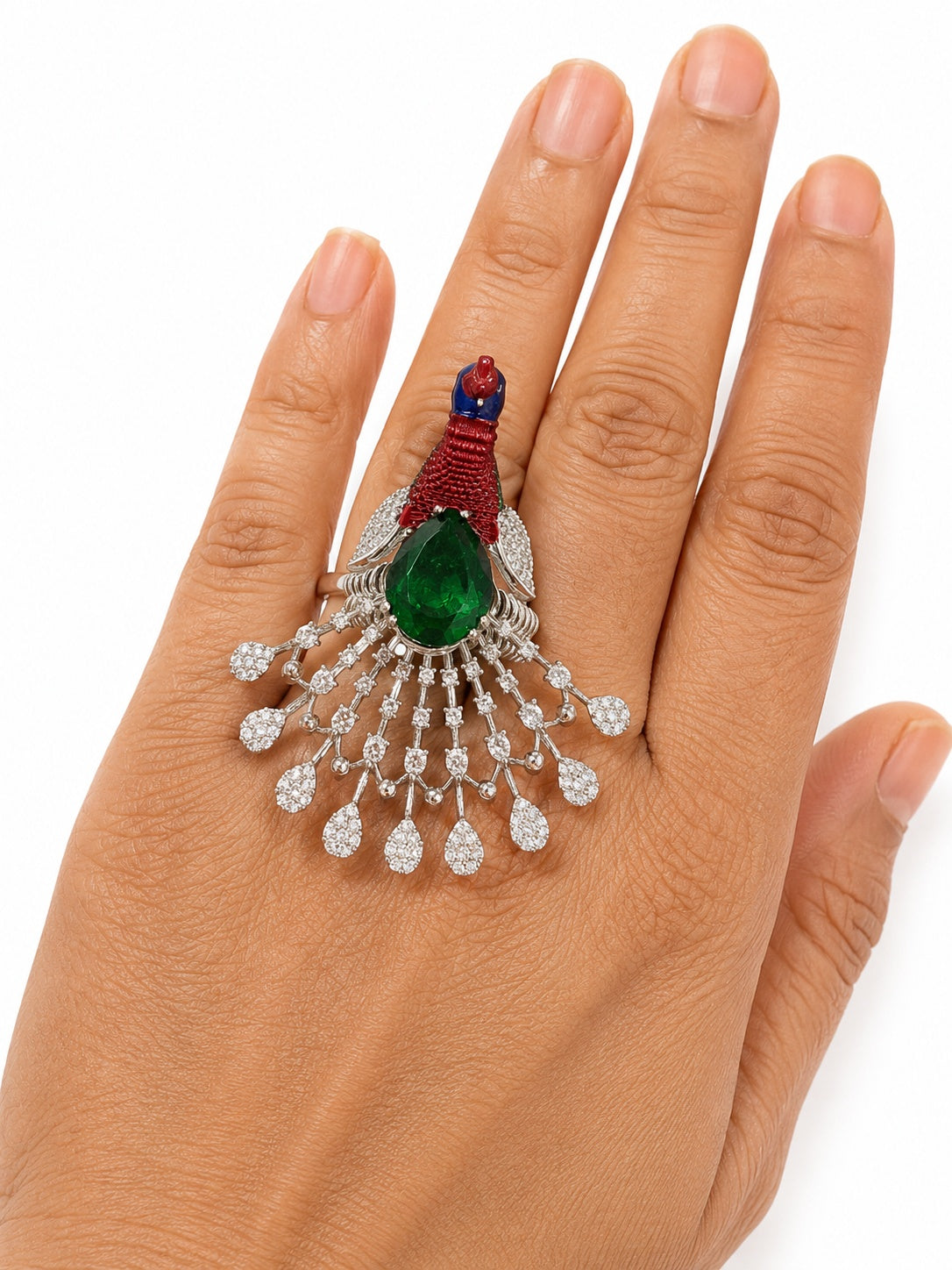 Peacock Zirconia Ring