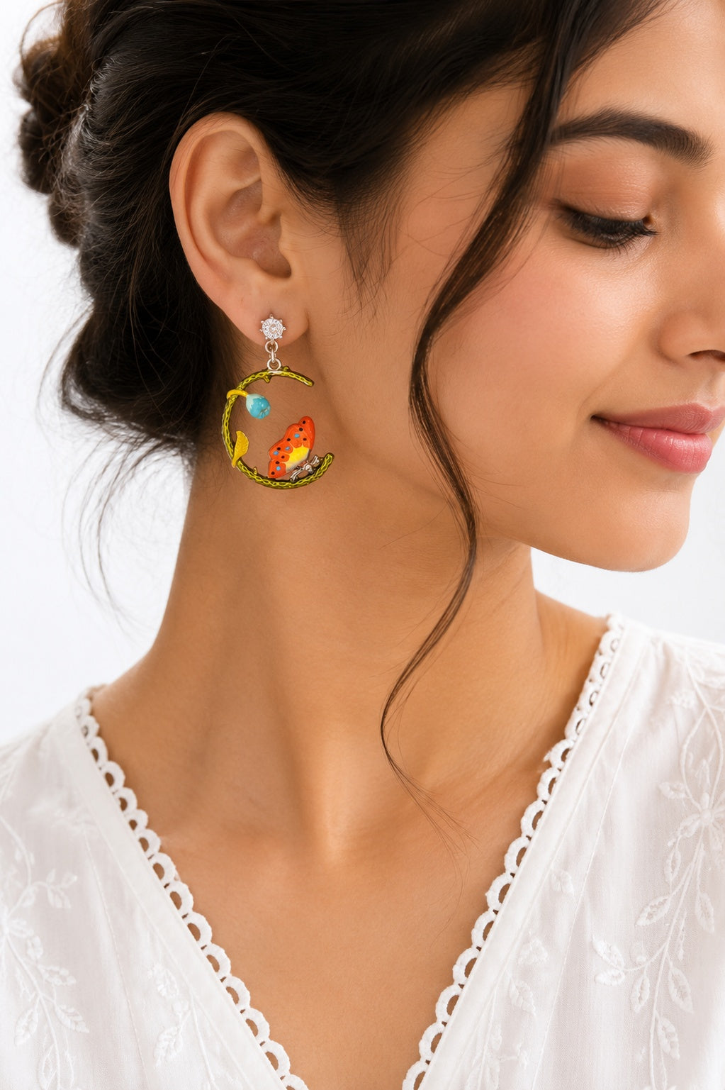 Green Natures Butterfly Earrings