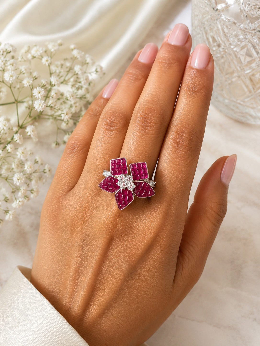 Pink Flower Ring