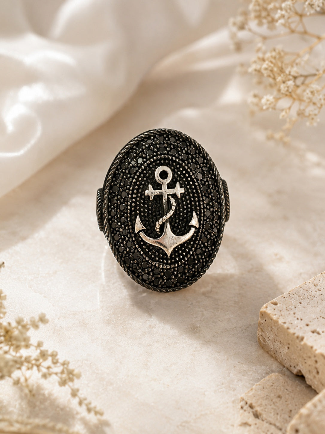 Anchor-Signet Zirconia Ring